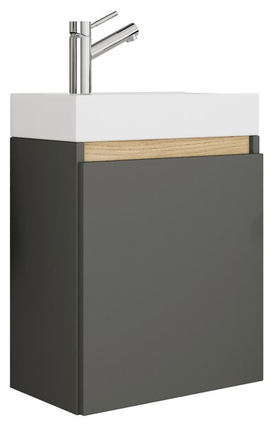KOUPELNA PRO HOSTY, antracitová, medový dub, 41/55/22 cm MID.YOU - Koupelnové série, Online Only