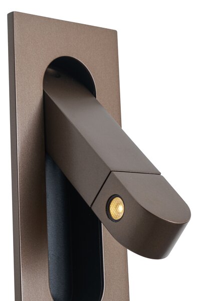 Moderní nástěnné svítidlo tmavě bronzové vč. LED a portu USB-C – Hilton