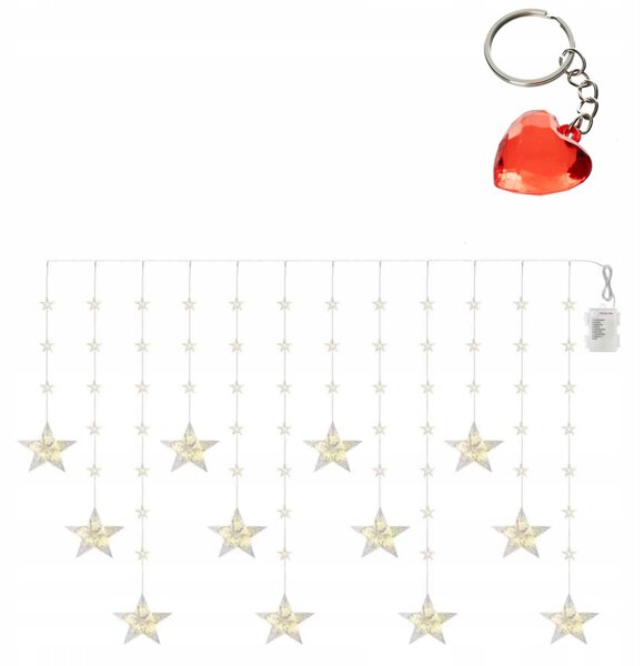 EMOS LED vánoční závěs – hvězdy, 170x85 cm, 3x AA, venkovní i vnitřní, teplá bílá, časovač