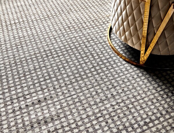 Diamond Carpets India, Ručně vázaný kusový koberec Check DESP HL49, 120x170, šedá, ložnice