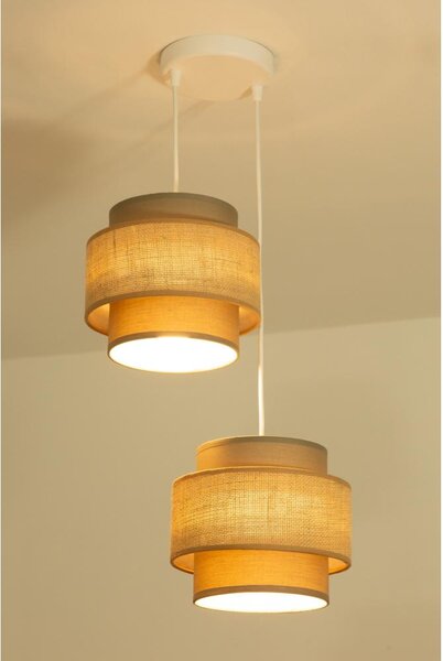 Brilagi - Lustr na lanku RESNA 2xE27/60W/230V pr. 30 cm hnědá/béžová