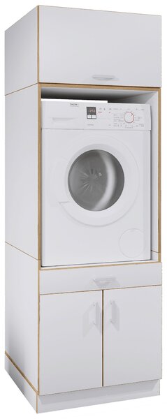SKŘÍŇKA NAD PRAČKU, bílá, medový dub MID.YOU - Koupelnové regály, Online Only