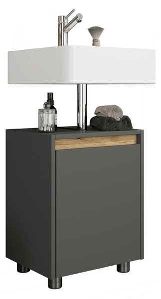 SKŘÍŇKA POD UMYVADLO, antracitová, medový dub, antracitová, 42/55/33 cm MID.YOU - Koupelnové série, Online Only