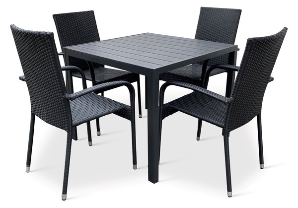 Ratanový nábytek - stůl Viking M + 4x židle PARIS