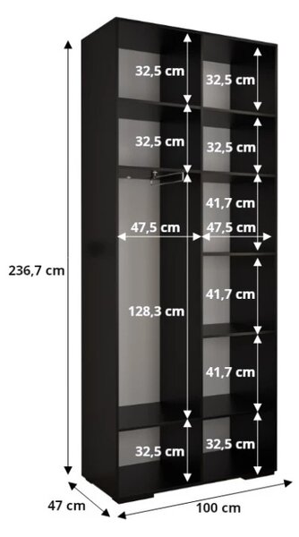 Šatní skříň SAVELA 1 - 100 cm, kašmír