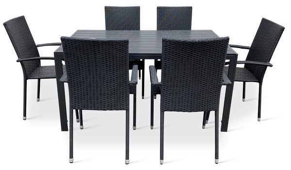 Ratanový nábytek - stůl Viking L + 6x židle PARIS