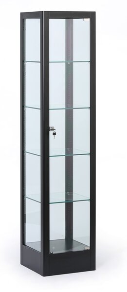 Prosklená vitrína, 1800 x 400 x 400 mm, černá