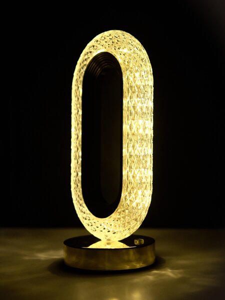 Sinsay - Křišťálová stolní lampa LED ve zlatém rámu - zlatá