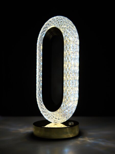 Sinsay - Křišťálová stolní lampa LED ve zlatém rámu - zlatá