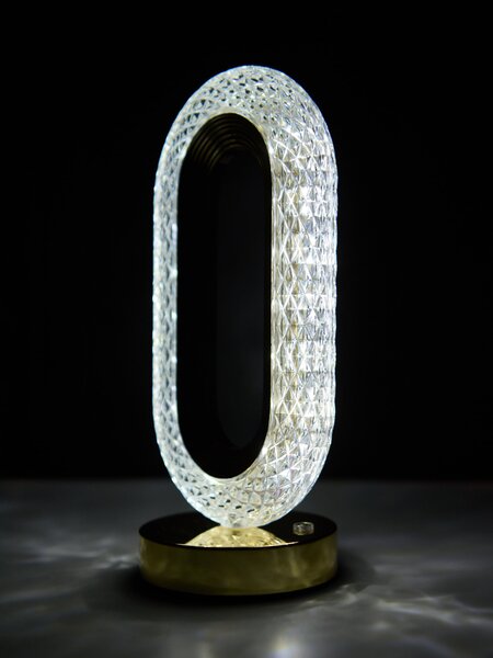 Sinsay - Křišťálová stolní lampa LED ve zlatém rámu - zlatá