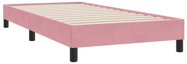 Postel Box Spring bez matrace růžová 100x210 cm samet 3315818