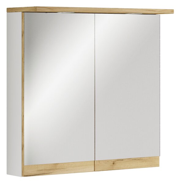 ZRCADLOVÁ SKŘÍŇKA, bílá, medový dub, bílá, 60/59/23 cm MID.YOU - Koupelnové série, Online Only