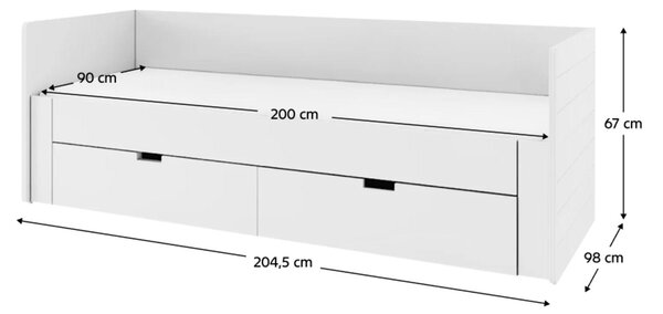 Jednolůžková postel 90 cm Anatomy (bílá) (s roštem)