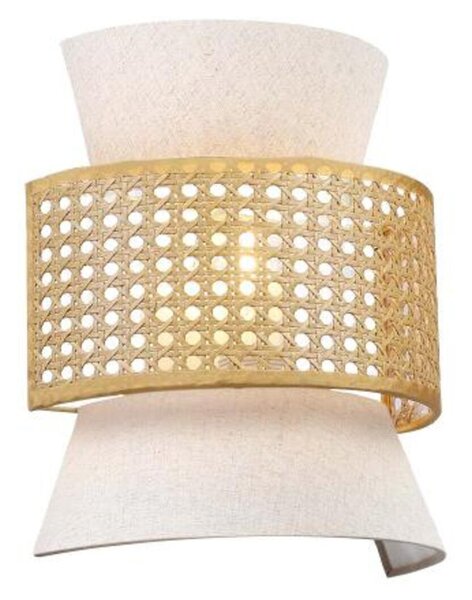 ACA Lighting JAPAN nástěnné svítidlo béžové textil s ratanem IP20 1xE27 LT40WBGW