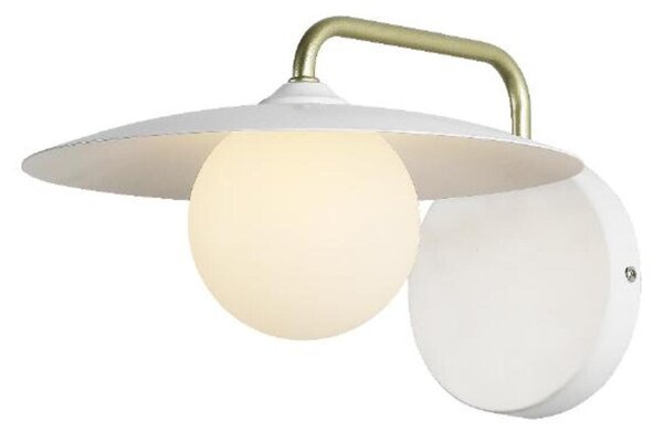 ACA Lighting nástěnné svítidlo 1xG9 bílá základna a zlatá noha s akrylovým stínítkem HM235W1