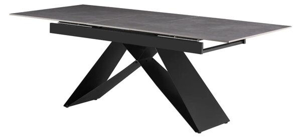 Jídelní stůl Majdan (beton + černá) (pro 6 a více osob)