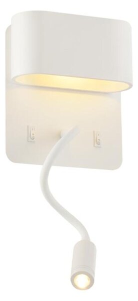 ACA Lighting nástěnné svítidlo PRIAMUS LED 8W 3000K 640lm bílý kov 16x9x45cm V86LEDW45WH