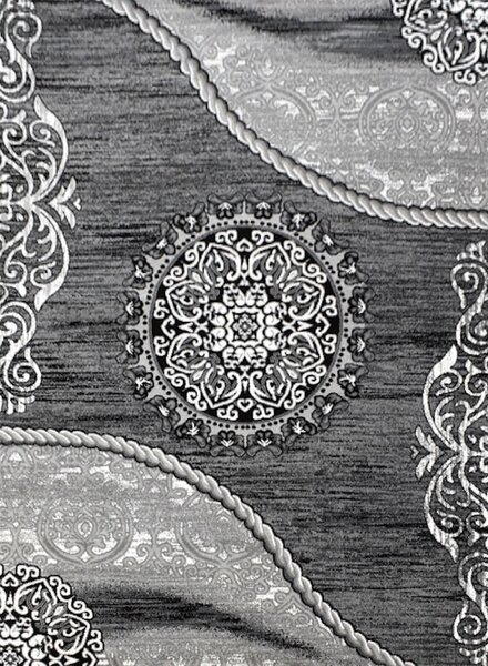 Kusový koberec 200x290 cm DEMIAN s ornamenty - šedý / bílý