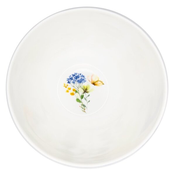 Porcelánová miska Nordic Blue Meadow, 600 ml – s motivem květin a motýlka