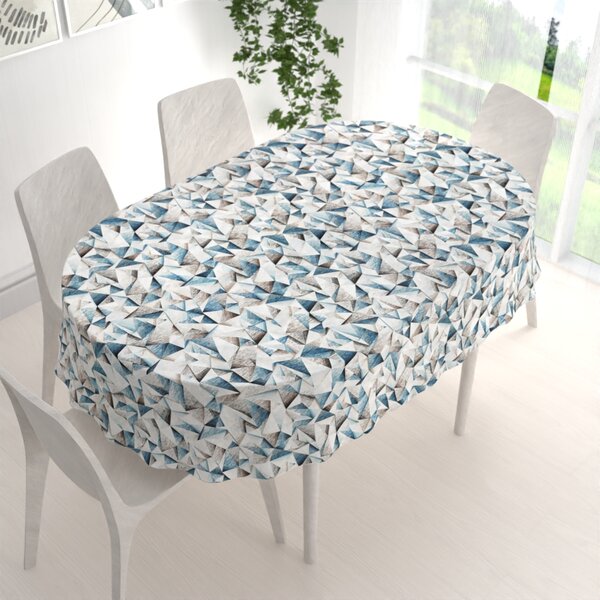 Biante Dekorační oválný ubrus Porto PRT-007 Modro-hnědé krystaly 100x140 cm