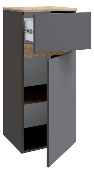 MIDI SKŘÍŇKA, antracitová, medový dub, 41/90/35 cm MID.YOU - Koupelnové série, Online Only