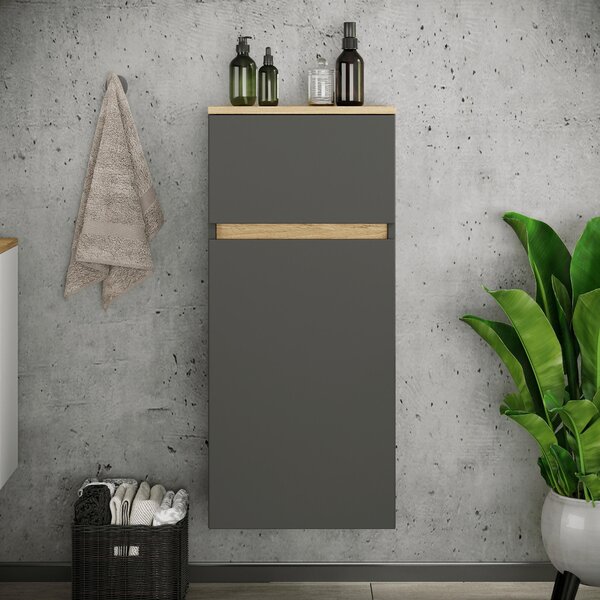 MIDI SKŘÍŇKA, antracitová, medový dub, 41/90/35 cm MID.YOU - Koupelnové série, Online Only