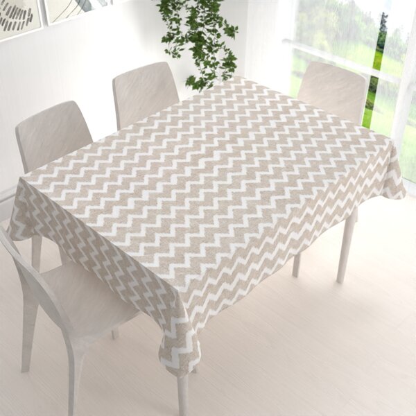 Biante Dekorační obdélníkový ubrus Porto PRT-006 Režný cik-cak 50x100 cm