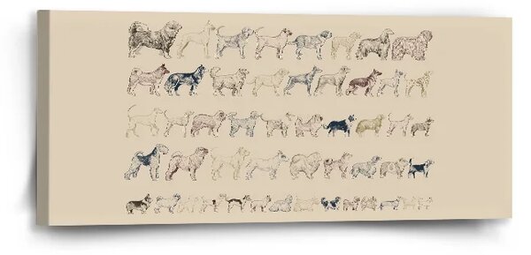 Sablio Obraz Psí plemena - 110x50 cm