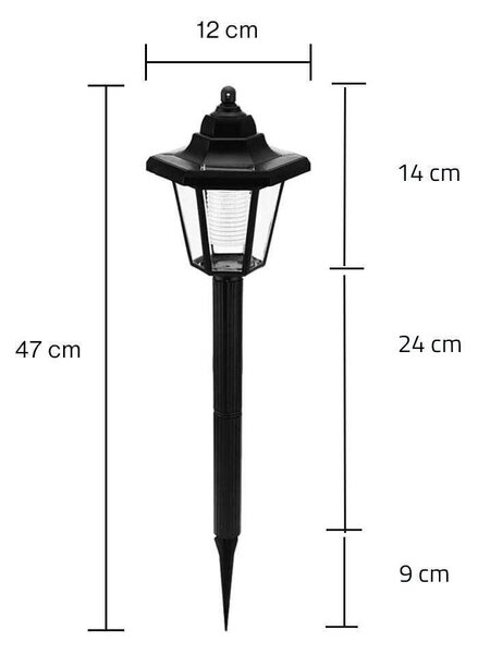 4Leaders Solární venkovní zahradní lampa černá 12×47 cm