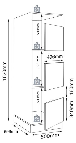 SKŘÍŇ NA PRÁDLO, 50/162/60 cm MID.YOU - Víceúčelové skříně, Online Only