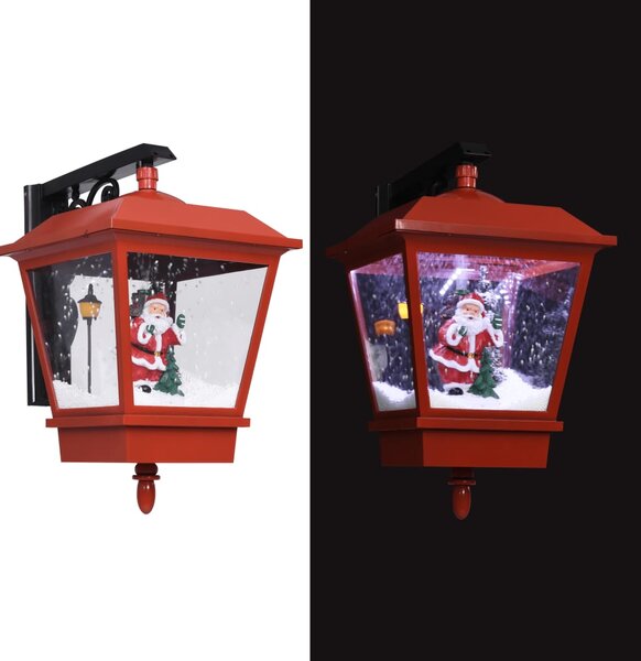 Vánoční závěsná lampa LED světla a Santa červená 40x27x45 cm