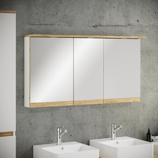ZRCADLOVÁ SKŘÍŇKA, bílá, medový dub, bílá, medový dub, 110/59/23 cm MID.YOU - Koupelnové série, Online Only