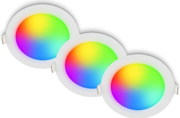 BRILONER Fungo vestavné bodové svítidlo 100mm 3ks sada - 7W, 700lm, LED, stmívatelné, IP65, bílé 3945036