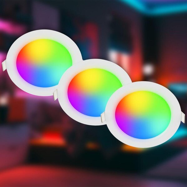 BRILONER Fungo vestavné bodové svítidlo 100mm 3ks sada - 7W, 700lm, LED, stmívatelné, IP65, bílé 3945036