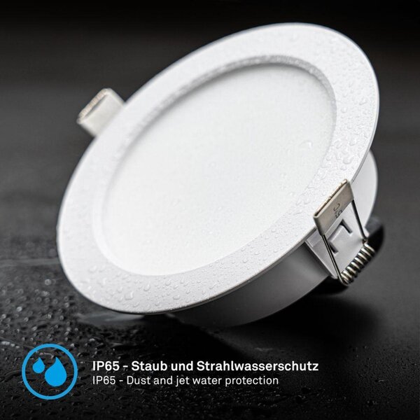 BRILONER Fungo vestavné bodové svítidlo 100mm 3ks sada - 7W, 700lm, LED, stmívatelné, IP65, bílé 3945036