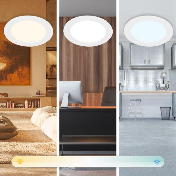 BRILONER Fungo vestavné bodové svítidlo 100mm 3ks sada - 7W, 700lm, LED, stmívatelné, IP65, bílé 3945036
