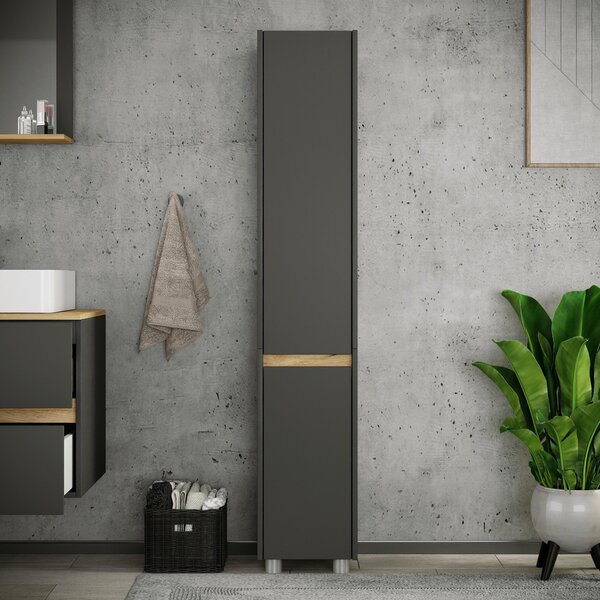 VYSOKÁ SKŘÍŇ, antracitová, 30/165/33 cm MID.YOU - Koupelnové skříňky vysoké, Online Only