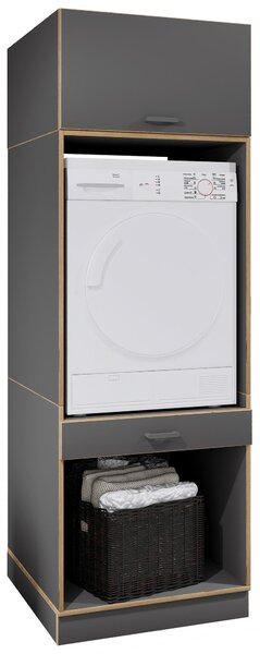 SKŘÍŇKA NAD PRAČKU, antracitová, medový dub MID.YOU - Koupelnové regály, Online Only