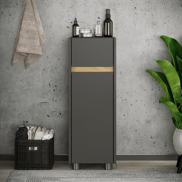 MIDI SKŘÍŇKA, antracitová, medový dub, 30/85/33 cm MID.YOU - Koupelnové série, Online Only