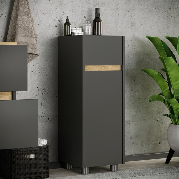 MIDI SKŘÍŇKA, antracitová, medový dub, 30/85/33 cm MID.YOU - Koupelnové série, Online Only