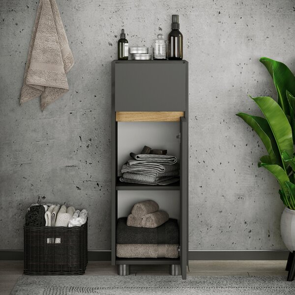 MIDI SKŘÍŇKA, antracitová, medový dub, 30/85/33 cm MID.YOU - Koupelnové série, Online Only