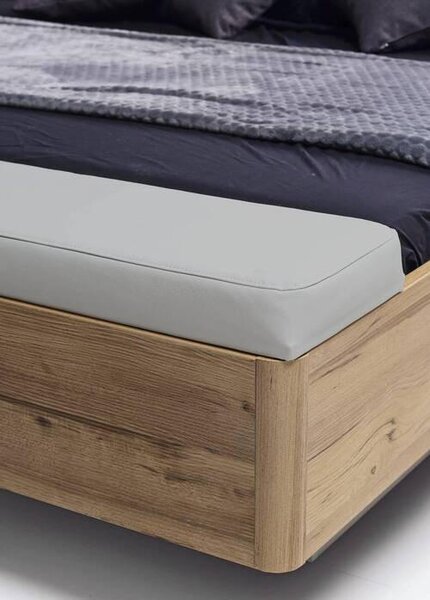 POSTEL S NOČNÍMI STOLKY, 180/200 cm, šedá, dub artisan Ti'me - Postele s nočními stolky