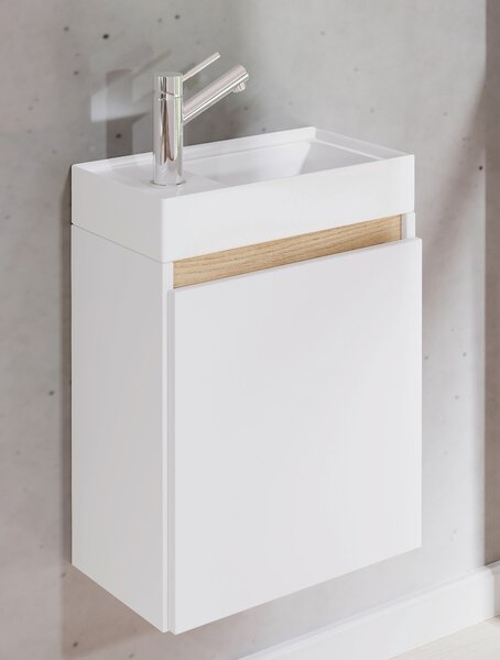 KOUPELNA PRO HOSTY, bílá, medový dub, 41 cm MID.YOU - Koupelnové série, Online Only