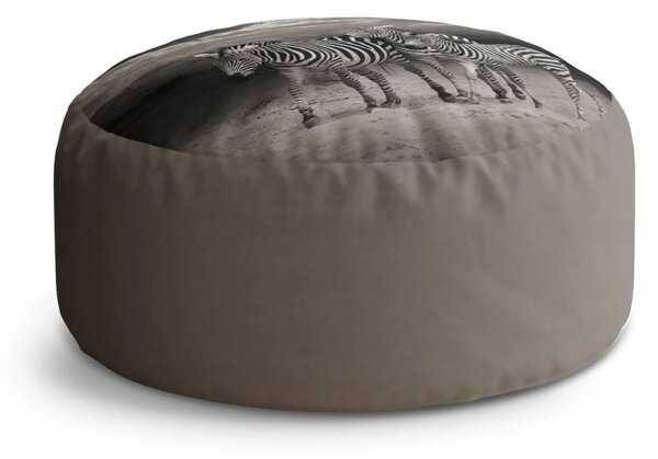Sablio Taburet Circle Zebry: 38x48 cm