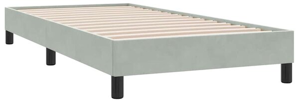 Postel Box Spring bez matrace světle šedá 100x210 cm samet 3315813