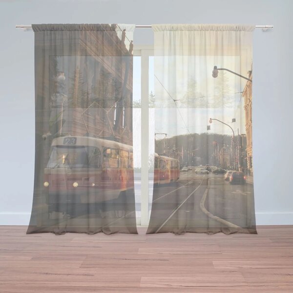Sablio Záclony Tramvaj v historickém městě: 2ks 150x250cm