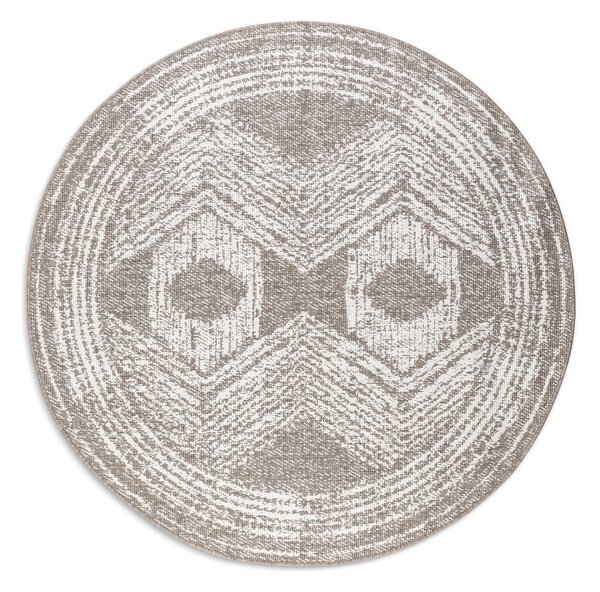 ELLE Decoration koberce Kusový koberec Gemini 106031 Linen kruh z kolekce Elle – na ven i na doma - 140x140 (průměr) kruh cm