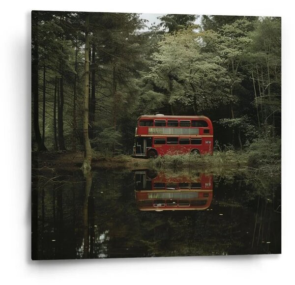 Sablio Obraz Červený patrový autobus - 50x50 cm