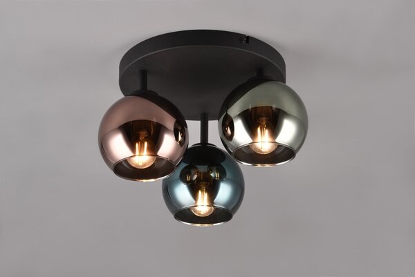 Trio R61303017 stropnice Sheldon 3x28W | E14 | IP20 - vícebarevná, černá