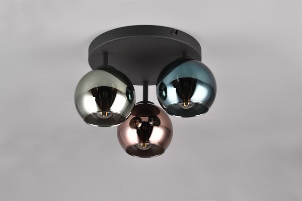Trio R61303017 stropnice Sheldon 3x28W | E14 | IP20 - vícebarevná, černá